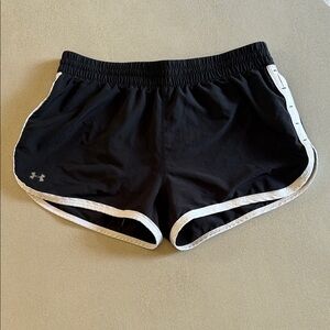 Under Armour Women's Black and White Athletic Shorts